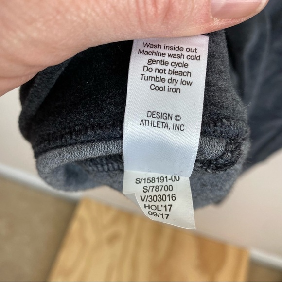 Athleta Velour Criss Cross Dress Charcoal Gray Long Sleeve - Picture 7 of 8